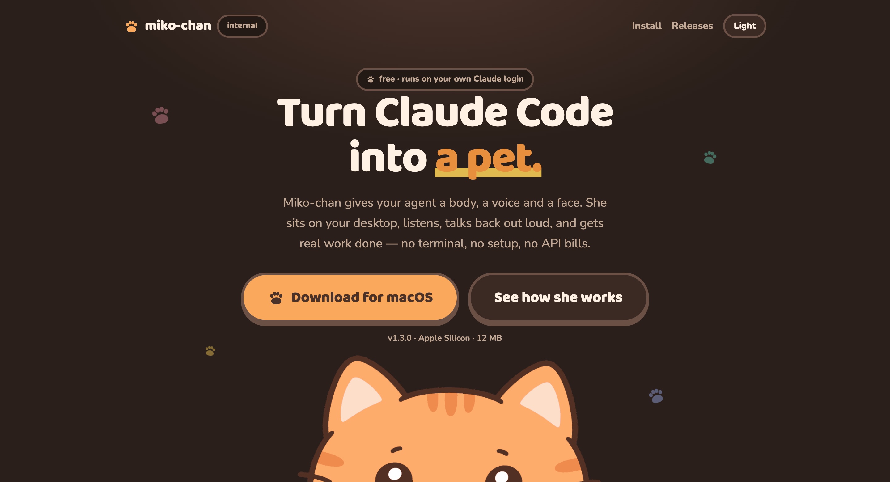 Miko-chan site: Turn Claude Code into a pet